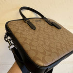 coach bag business in a luxurious brown color