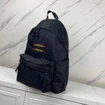 BALENCIAGA Nylon Embroidered Explorer Backpack Milano Paris Los Angeles Black