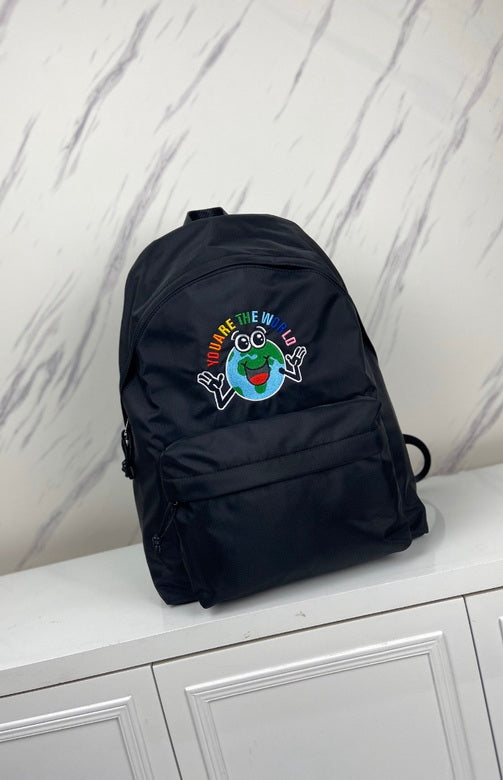 BALENCIAGA Nylon You Are The World Explorer Backpack Black