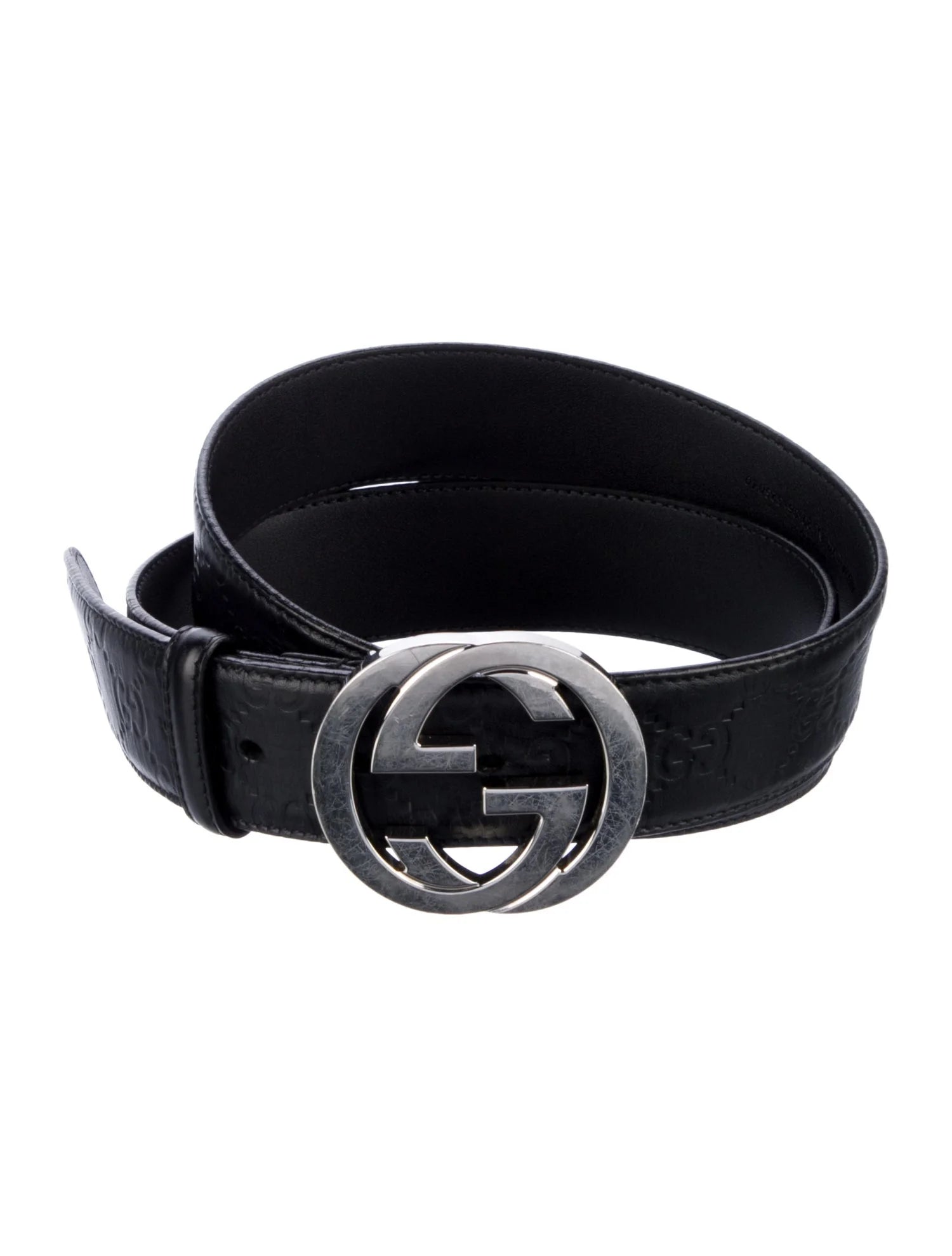 GUCCI Interlocking G Logo Leather Belt