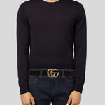 GUCCI Double G Logo Leather Belt