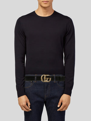 GUCCI Double G Logo Leather Belt