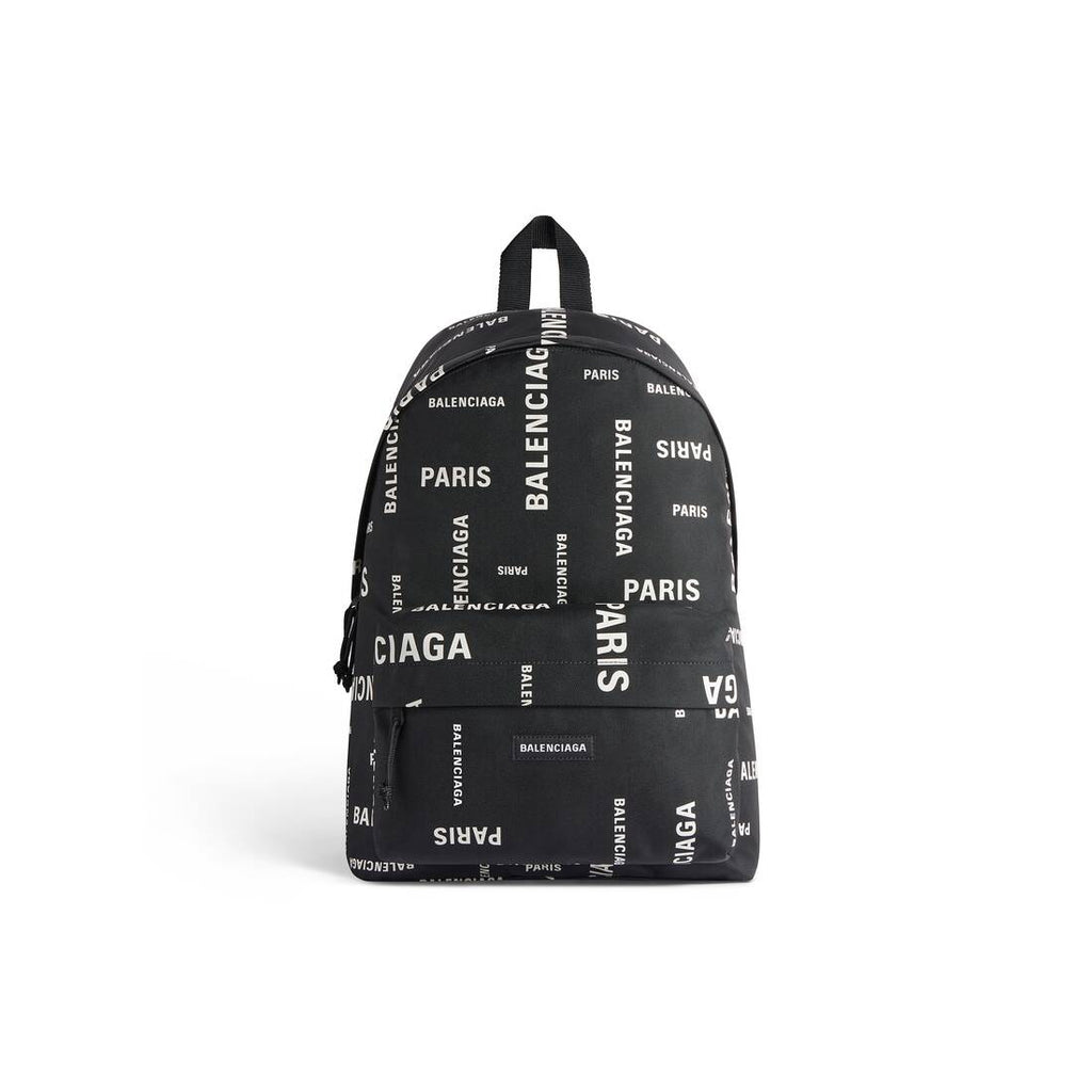 MEN'S EXPLORER BACKPACK BAL PARIS ALLOVER IN BLACK