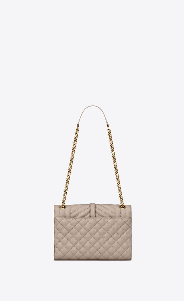 ENVELOPE MEDIUM IN QUILTED GRAIN DE POUDRE EMBOSSED LEATHER