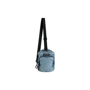 MEN'S EXPLORER CROSSBODY MESSENGER BAG DENIM IN FADED BLUE