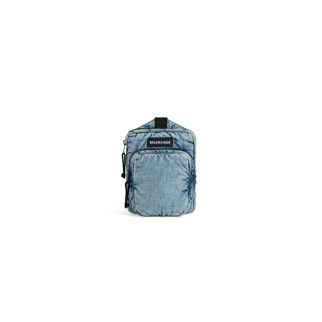 MEN'S EXPLORER CROSSBODY MESSENGER BAG DENIM IN FADED BLUE