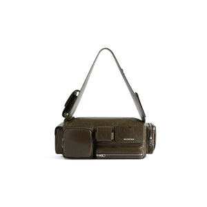 MEN'S SUPERBUSY SMALL SLING BAG IN DARK GREEN