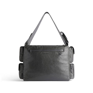 MEN'S SUPERBUSY LARGE SLING BAG IN DARK GREY