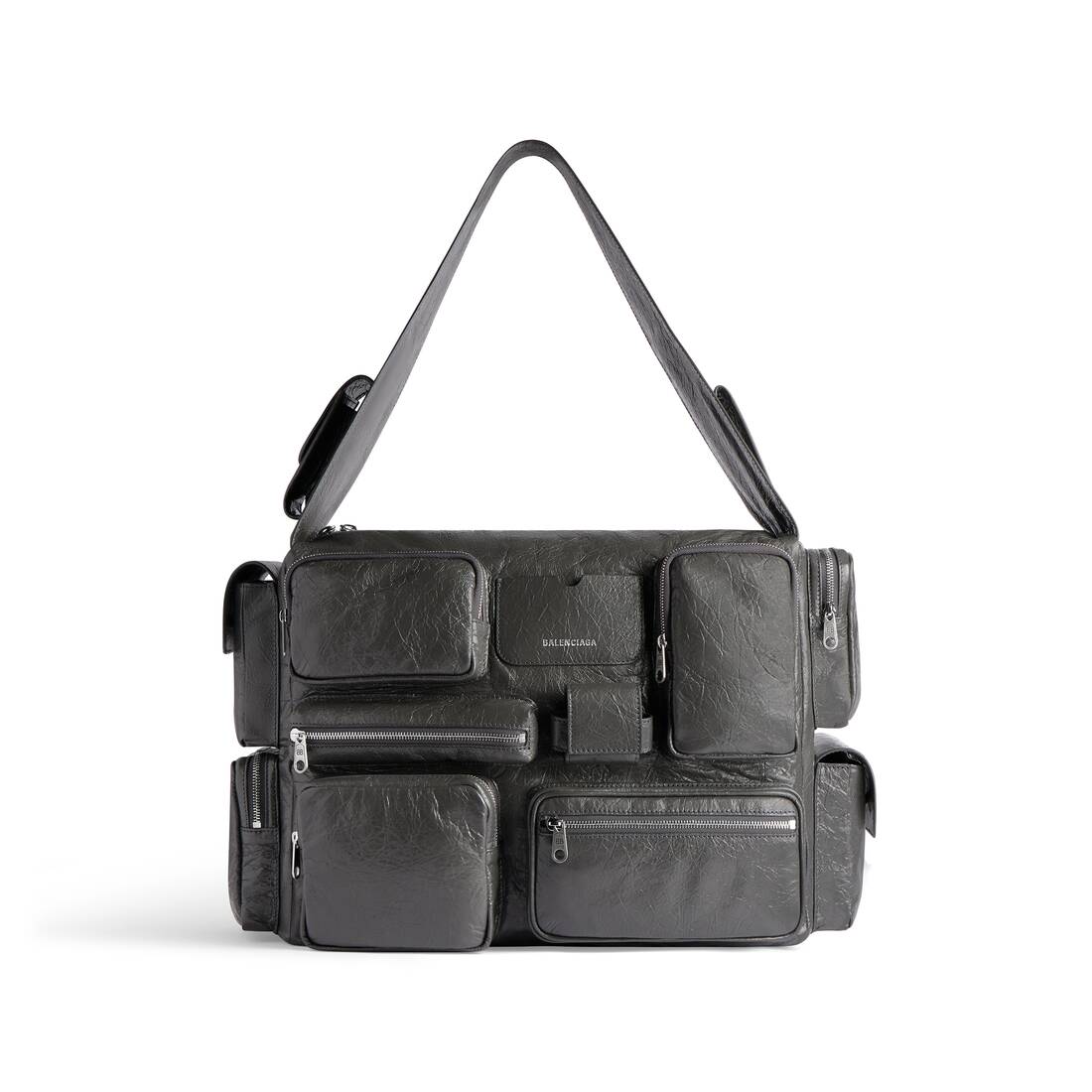 MEN'S SUPERBUSY LARGE SLING BAG IN DARK GREY