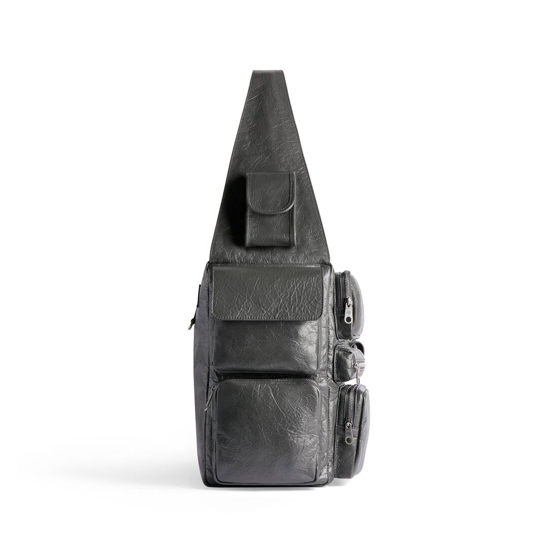 MEN'S SUPERBUSY LARGE SLING BAG IN DARK GREY