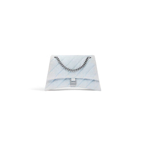 WOMEN'S CRUSH MEDIUM CHAIN BAG QUILTED DENIM IN LIGHT BLUE