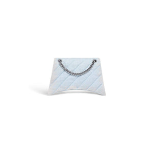 WOMEN'S CRUSH MEDIUM CHAIN BAG QUILTED DENIM IN LIGHT BLUE