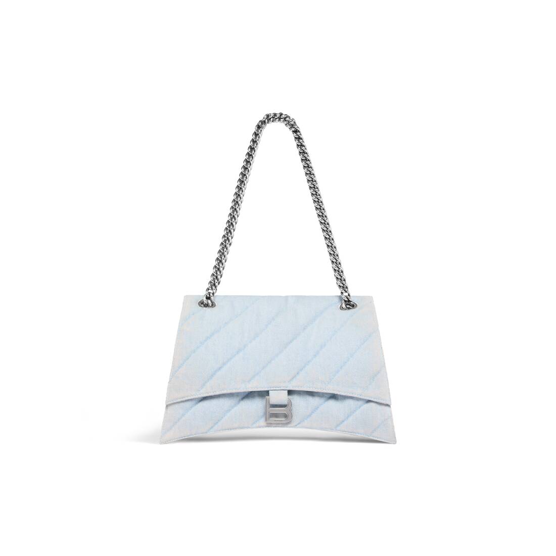 WOMEN'S CRUSH MEDIUM CHAIN BAG QUILTED DENIM IN LIGHT BLUE