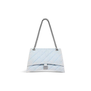 WOMEN'S CRUSH MEDIUM CHAIN BAG QUILTED DENIM IN LIGHT BLUE