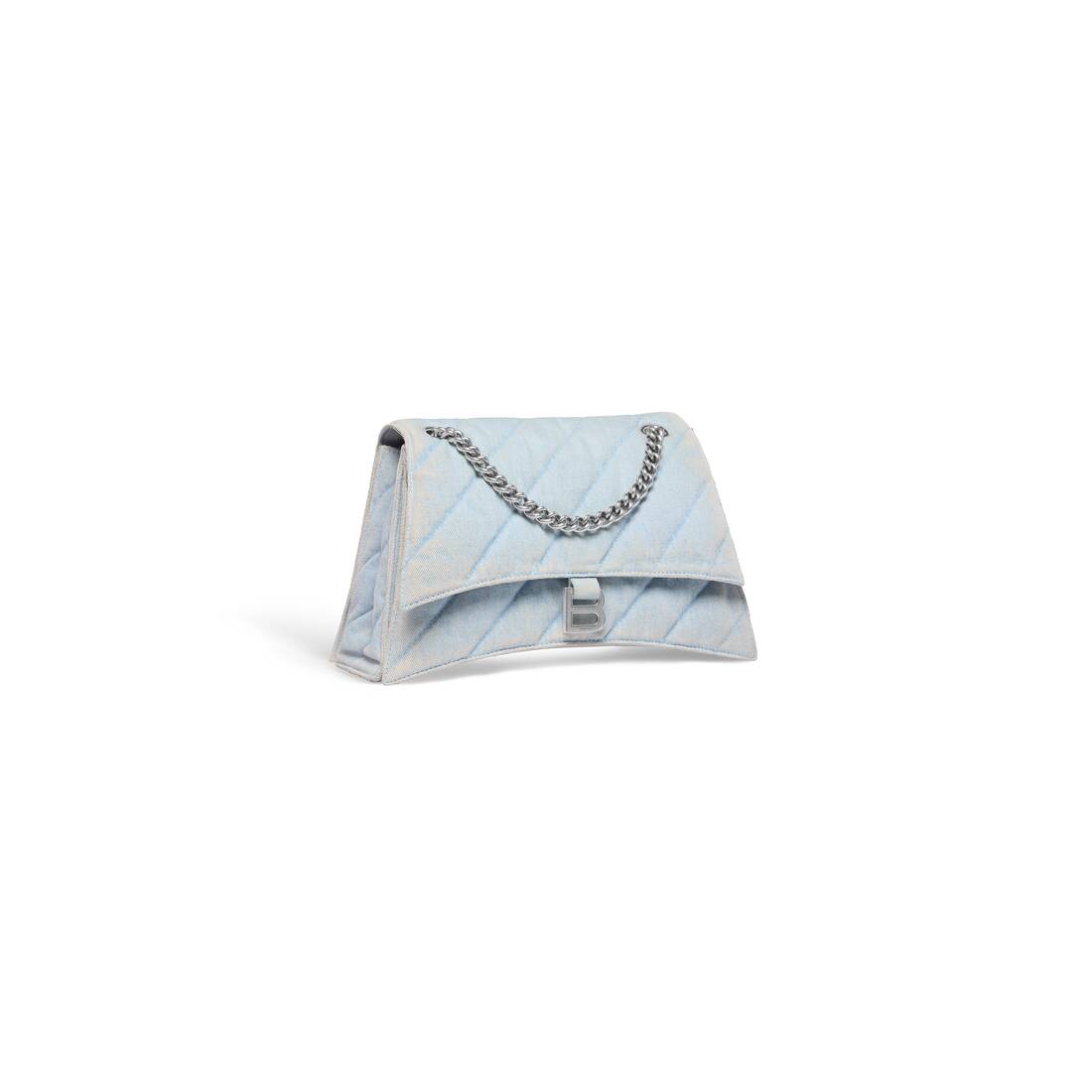 WOMEN'S CRUSH MEDIUM CHAIN BAG QUILTED DENIM IN LIGHT BLUE