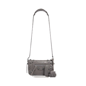 MEN'S LE CAGOLE MEN XS FLAP BAG IN DARK GREY