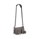 MEN'S LE CAGOLE MEN XS FLAP BAG IN DARK GREY