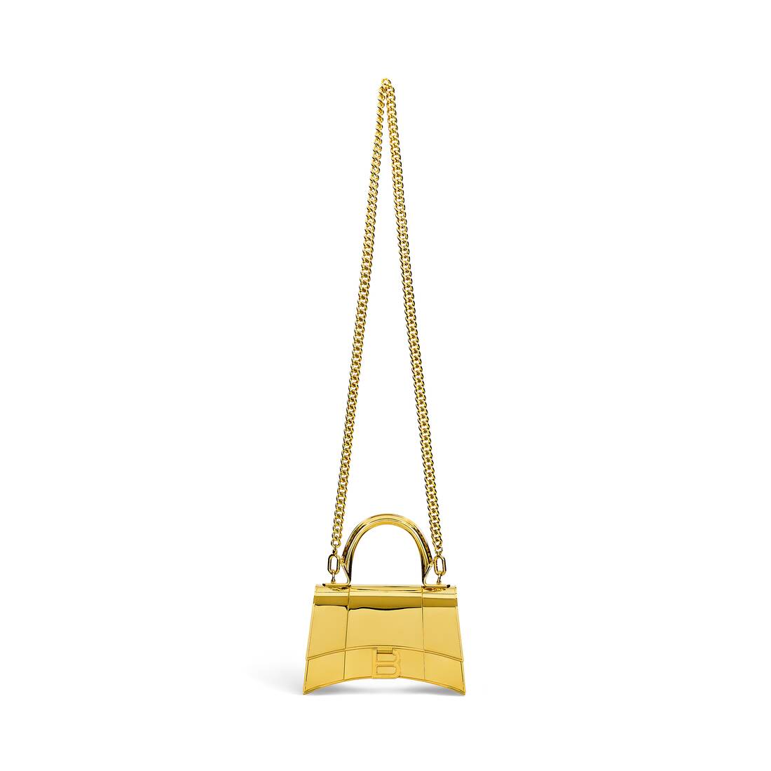 WOMEN'S HOURGLASS METAL XS HANDBAG IN GOLD