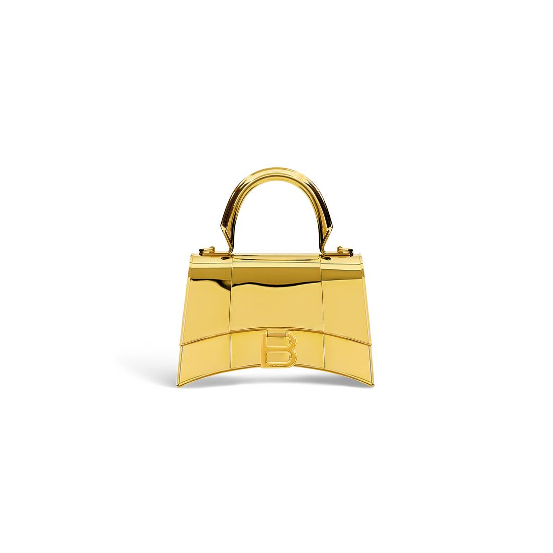 WOMEN'S HOURGLASS METAL XS HANDBAG IN GOLD