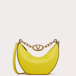 SMALL VLOGO MOON HOBO BAG IN LEATHER WITH CHAIN