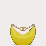 SMALL VLOGO MOON HOBO BAG IN LEATHER WITH CHAIN