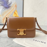 CELINE Shiny Calfskin Medium Triomphe Bronze