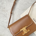 CELINE Shiny Calfskin Medium Triomphe Bronze