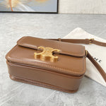 CELINE Shiny Calfskin Medium Triomphe Bronze