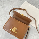 CELINE Shiny Calfskin Medium Triomphe Bronze