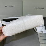 BALENCIAGA   Xx Bb-logo Crocodile-effect Leather Shoulder Bag In White