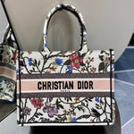 Dior White Medium Rosa Mutabilis Book Tote