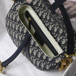 Dior Saddle Medium Toile de Jouy bag White Blue Cream Dark blue Gold hardware