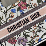 Dior White Medium Rosa Mutabilis Book Tote