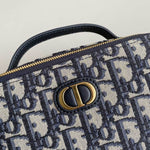 Dior Dior Box 30 Montaigne handbag in navy blue monogram canvas Oblique and navy blue leather