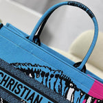 CHRISTIAN DIOR PINK & BLUE ZEBRA PRINTED BOOK TOTE