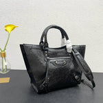 BALENCIAGA Arena Lambskin Neo Classic Medium Upside Down Tote Black