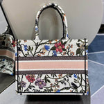 Dior White Medium Rosa Mutabilis Book Tote