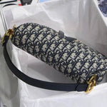 Dior Saddle Medium Toile de Jouy bag White Blue Cream Dark blue Gold hardware