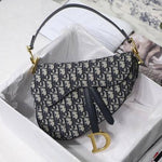 Dior Saddle Medium Toile de Jouy bag White Blue Cream Dark blue Gold hardware