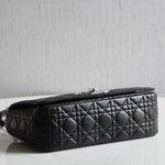 CHRISTIAN DIOR  Calfskin Macrocannage Medium Caro Bag Black