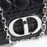 CHRISTIAN DIOR  Calfskin Macrocannage Medium Caro Bag Black