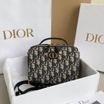 Dior Dior Box 30 Montaigne handbag in navy blue monogram canvas Oblique and navy blue leather