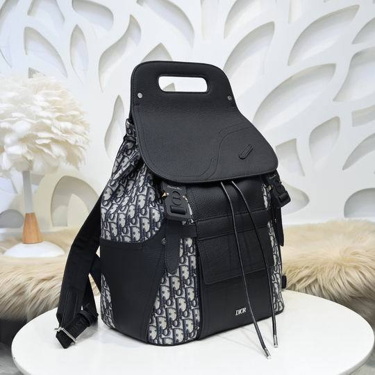 CHRISTIAN DIOR  HOMME Oblique Calfskin Mens Mini Saddle Backpack Navy Blue