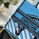 CHRISTIAN DIOR PINK & BLUE ZEBRA PRINTED BOOK TOTE