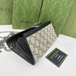 GUCCI - GG Supreme Monogram Dionysus Chain Clutch Wallet Beige Black