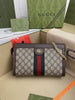 GUCCI - GG Supreme Monogram Web Small Ophidia Chain Shoulder Bag Brown