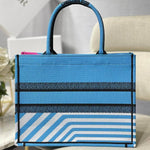 CHRISTIAN DIOR PINK & BLUE ZEBRA PRINTED BOOK TOTE