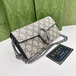 GUCCI - GG Supreme Monogram Dionysus Chain Clutch Wallet Beige Black