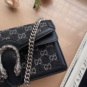 GUCCI - Dionysus GG Mini Chain Bag Black Denim