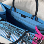 CHRISTIAN DIOR PINK & BLUE ZEBRA PRINTED BOOK TOTE